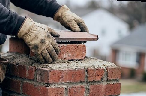 Mesh cap bedded square on a flue
